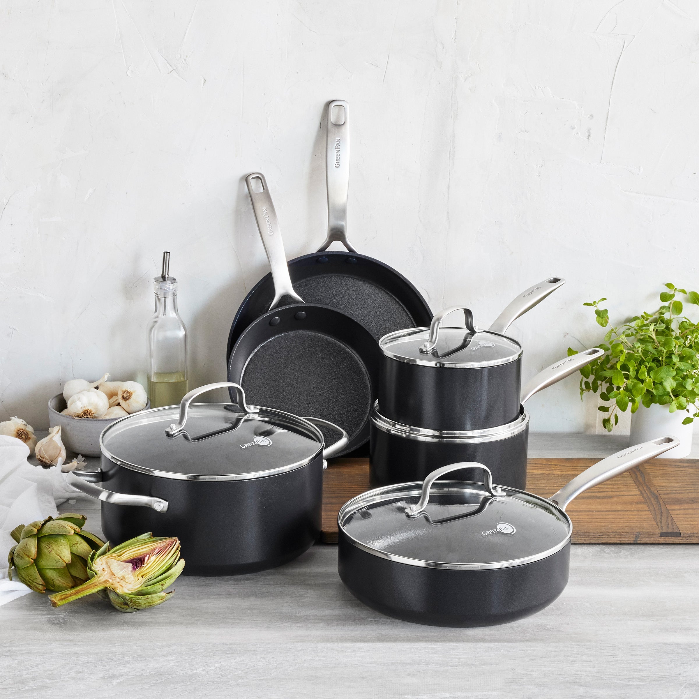 Greenpan Copenhagen Koekenpannen Kookpannen Keramisch inductie pfas-vrij vooraanzicht