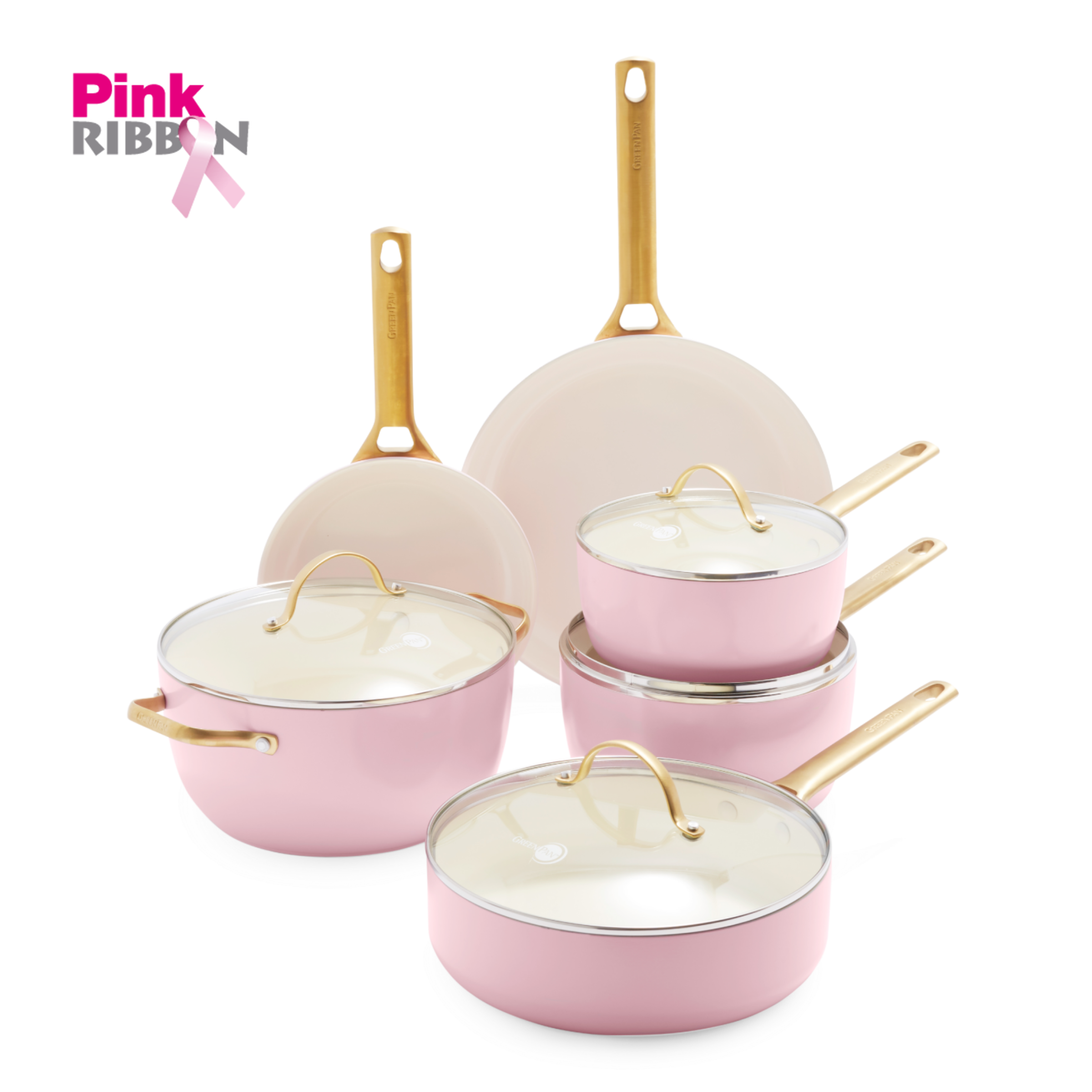 Padova Reserve Blush Pink Set di pentole da 10 pezzi