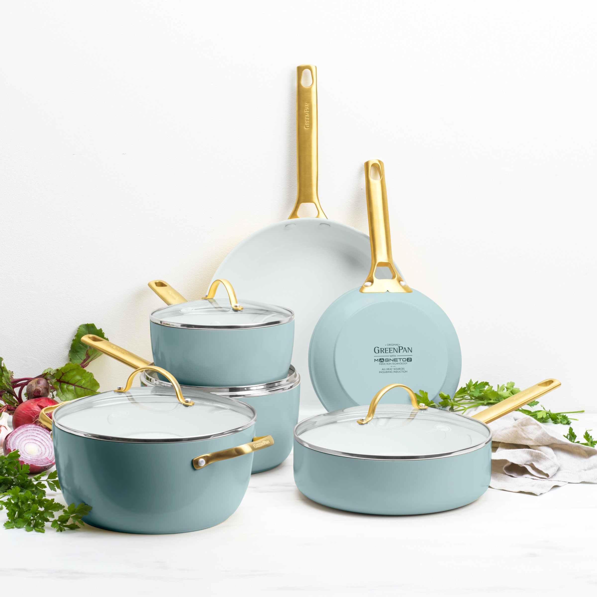 Padova Reserve Smokey Blue Set di pentole da 10 pezzi