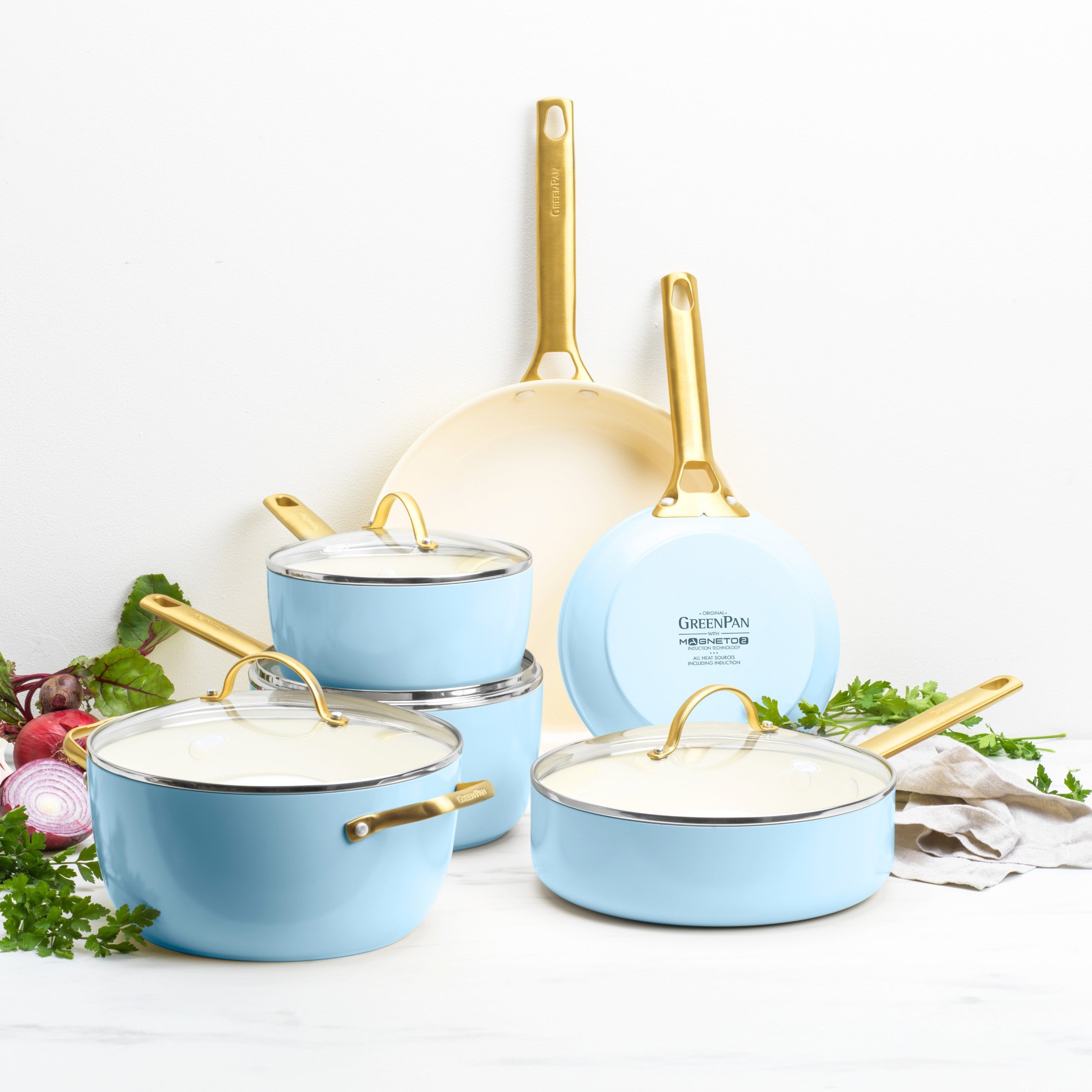Padova Reserve Light Blue Set di pentole da 10 pezzi