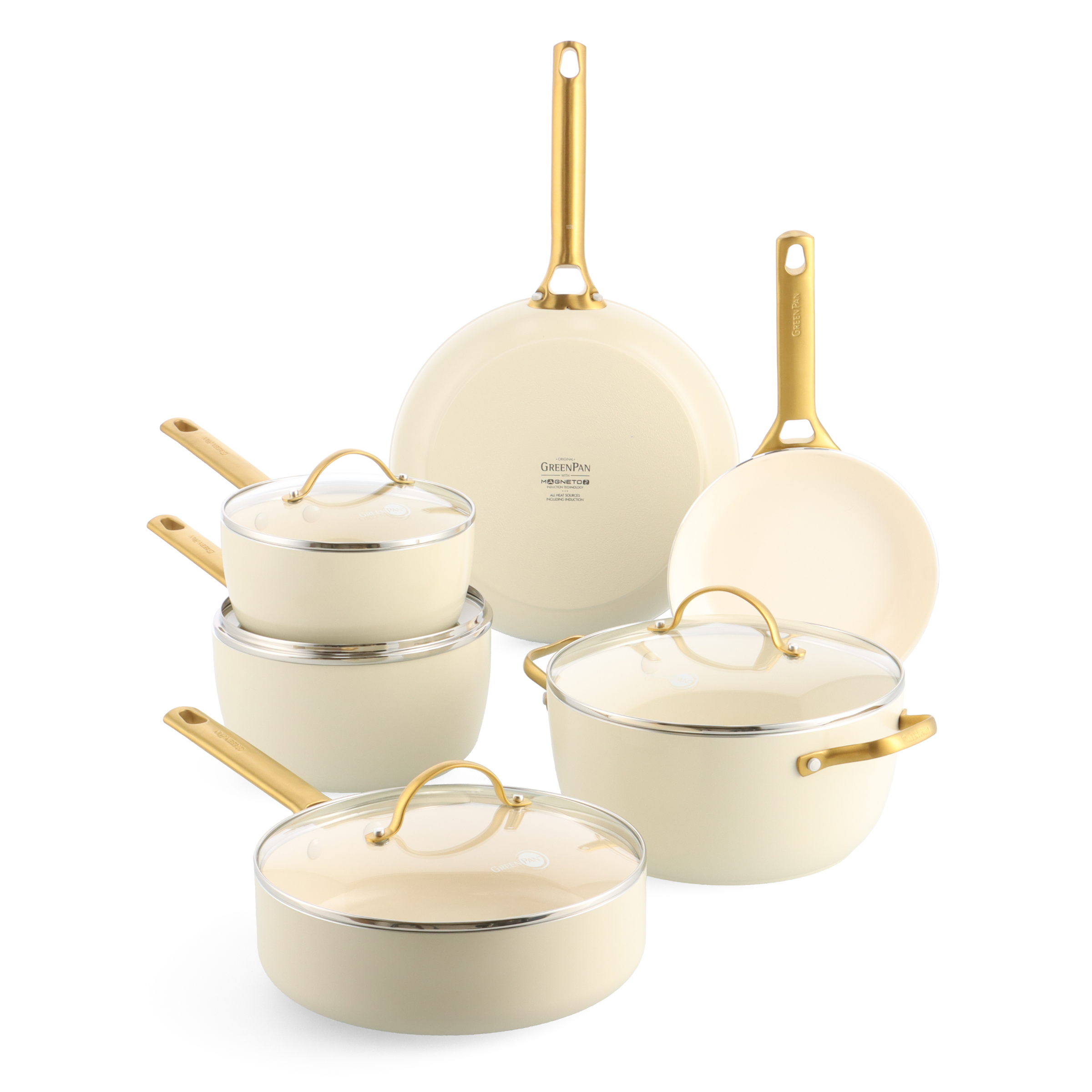 Set di pentole Padova Reserve Cream da 10 pezzi