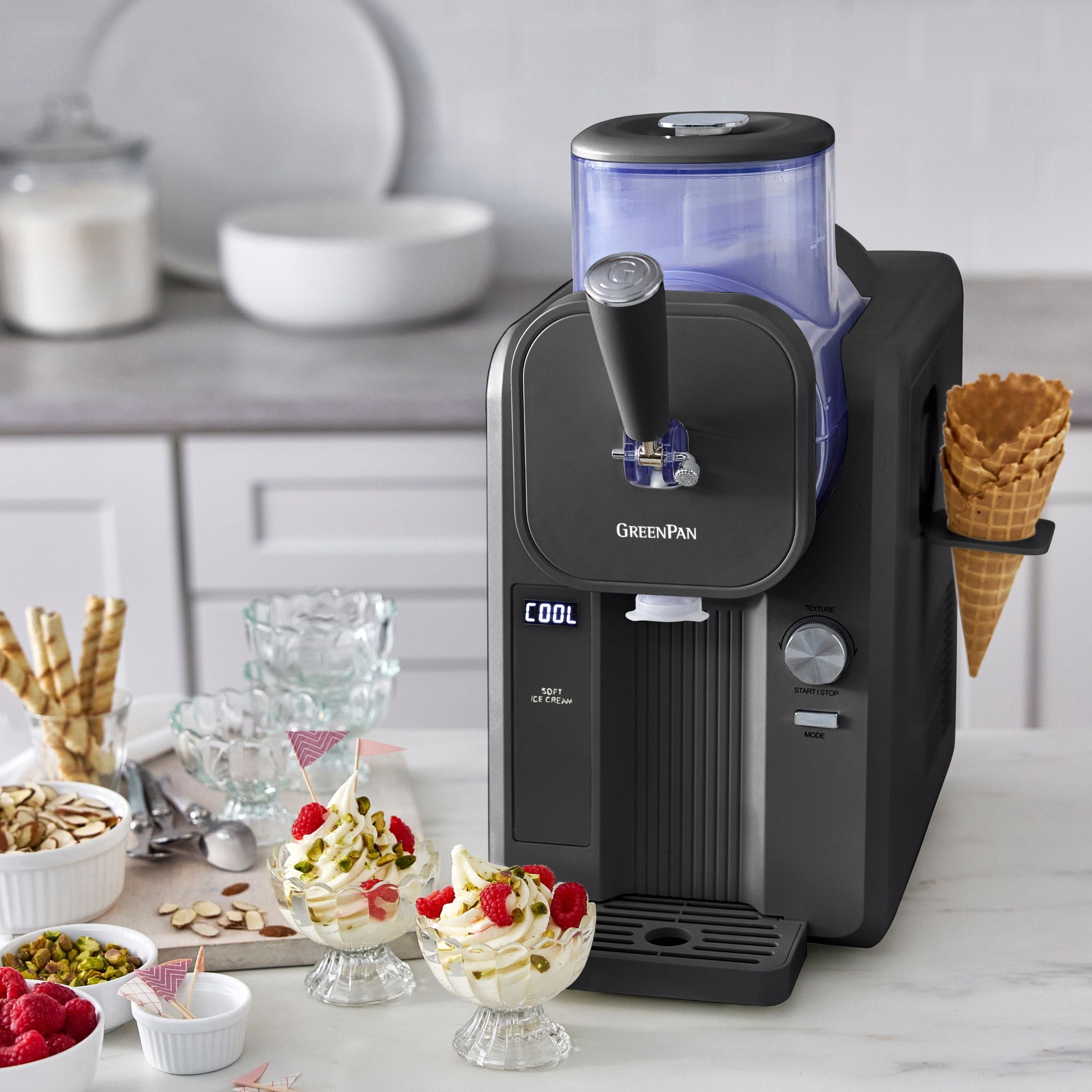 Macchina per il gelato - Gelato soft e bevande ghiacciate 1,87 L - Grigio