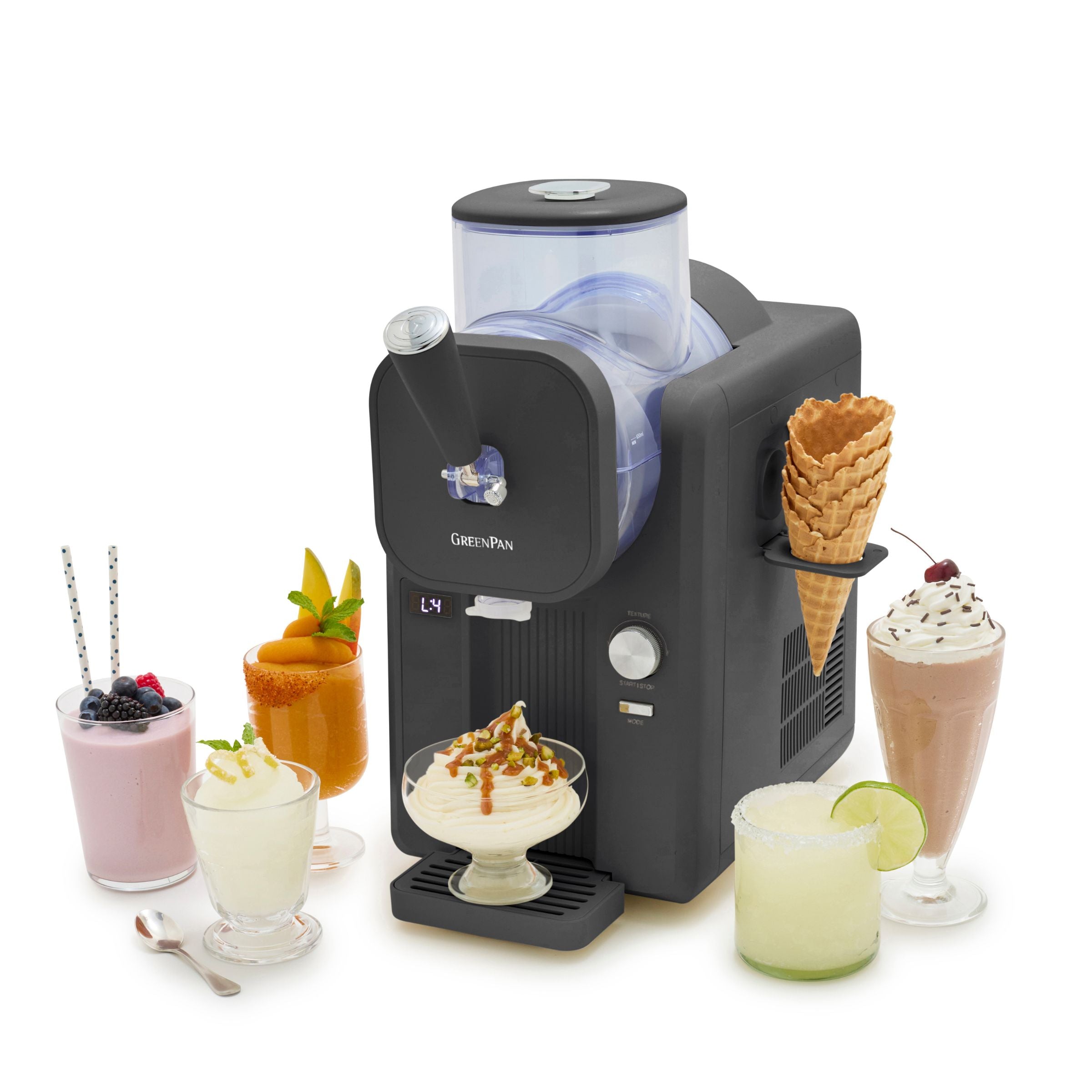 Macchina per il gelato - Gelato soft e bevande ghiacciate 1,87 L - Grigio