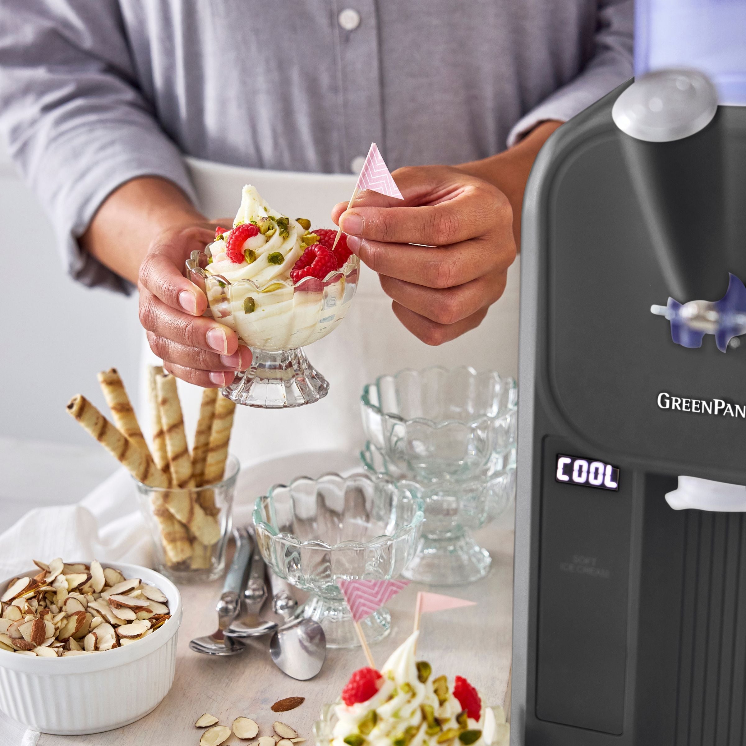 Macchina per il gelato - Gelato soft e bevande ghiacciate 1,87 L - Grigio