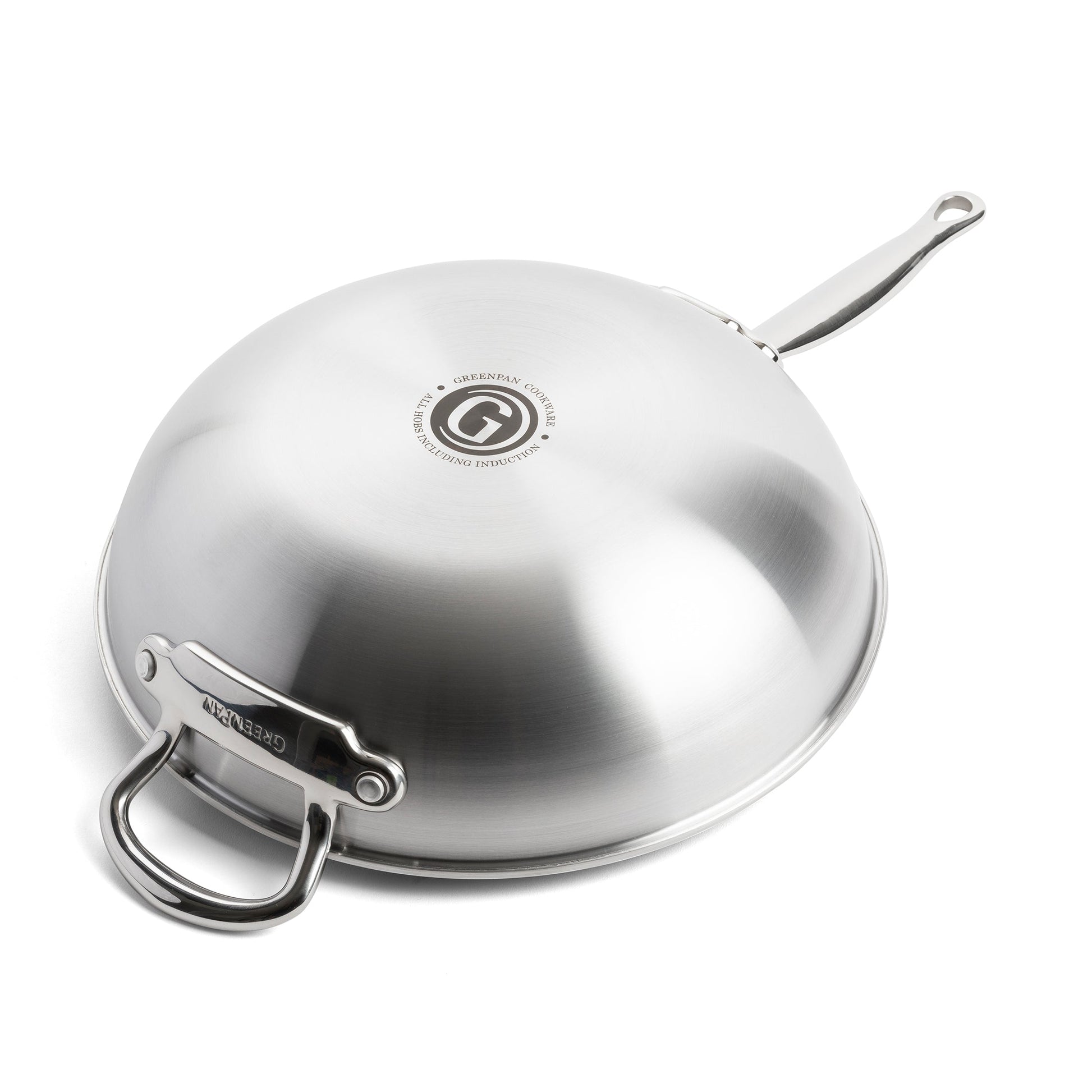 Premiere Wok 30cm zilver onderaanzicht