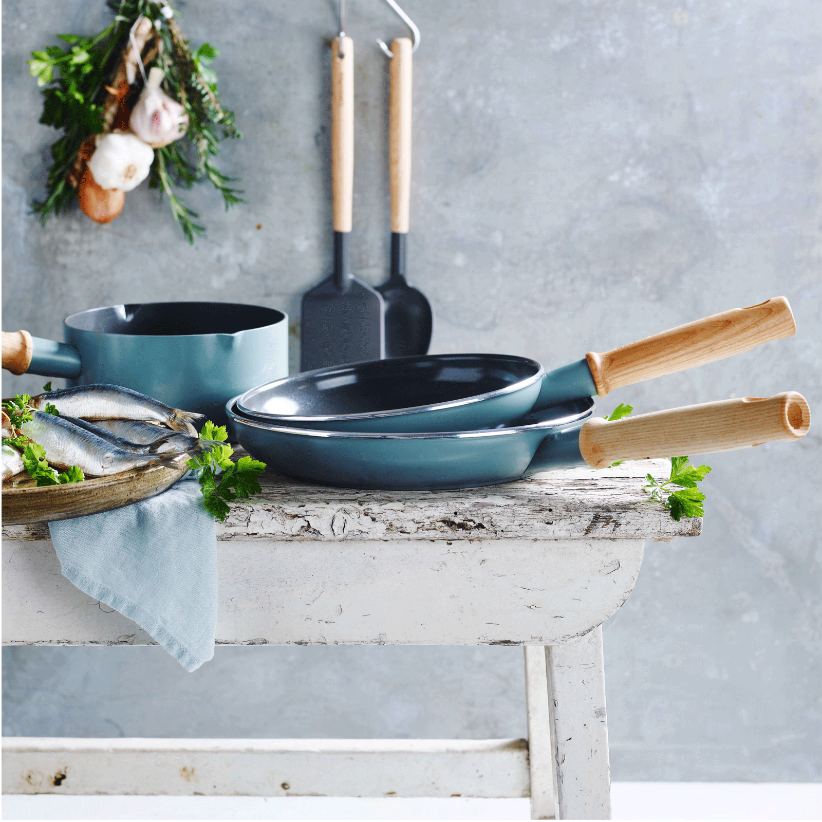 Mayflower 5-delige Pannenset Scandinavisch blauw